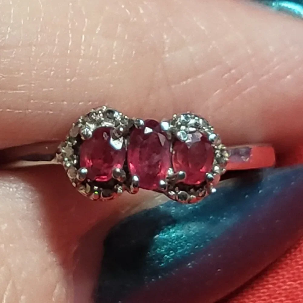 Ruby Trilogy Stainless Steel Ring